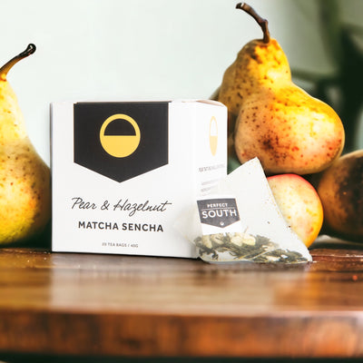 Pear & Hazelnut Matcha Sencha Pyramid Green Tea Bags